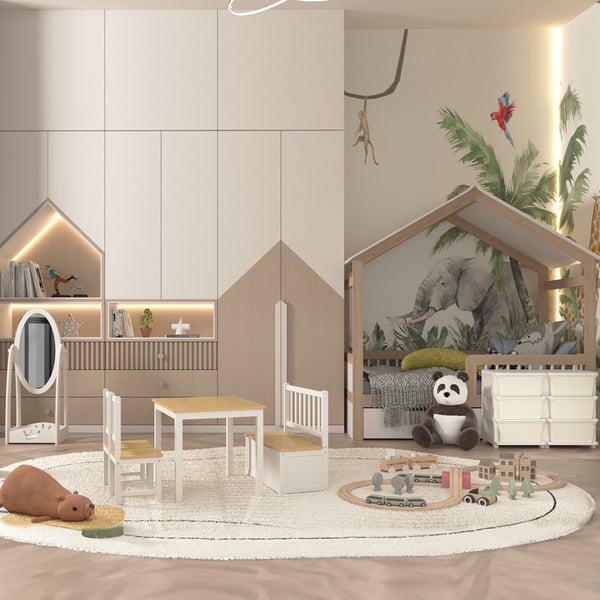 Opbevaringskasse, 275x37x56,5 cm, Creme