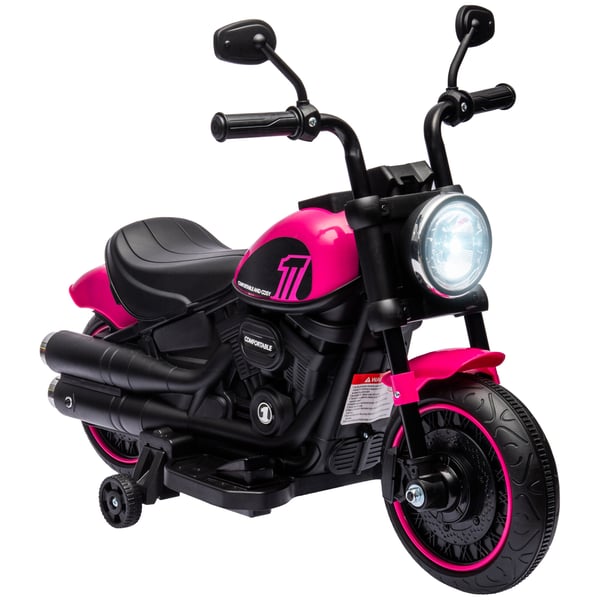 Elektrisk motorcykel til børn, 76x42x57 cm, pink