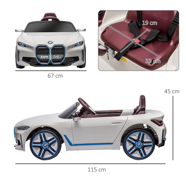 Elektrisk elbil, BMW, 115x67x45 cm, hvid