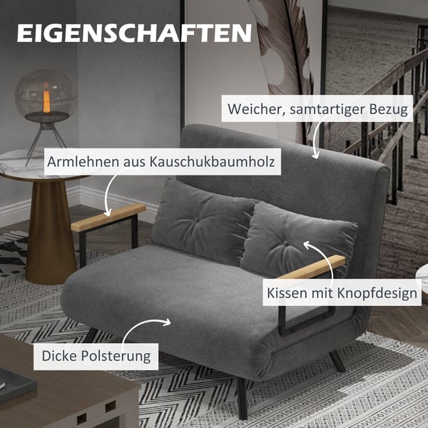 Sovesofa, 102x73x81 cm, Mørkegrå