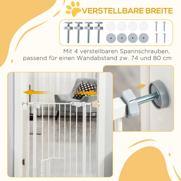 Dørport, 74-80x91,4 cm, Hvid