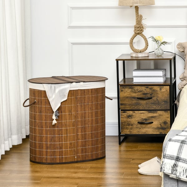 Vasketøjskurv, 62,5x37x60,5 cm, Brun