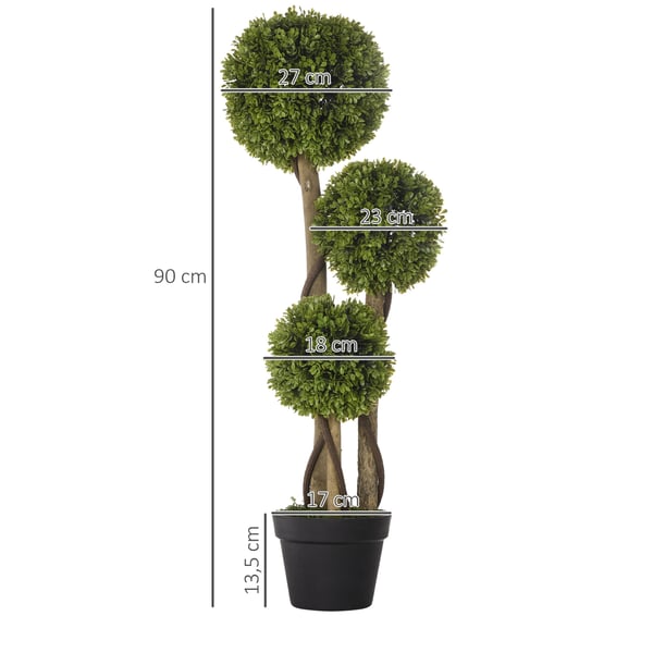 Kunstig plante, buksbom, 90 cm, grøn