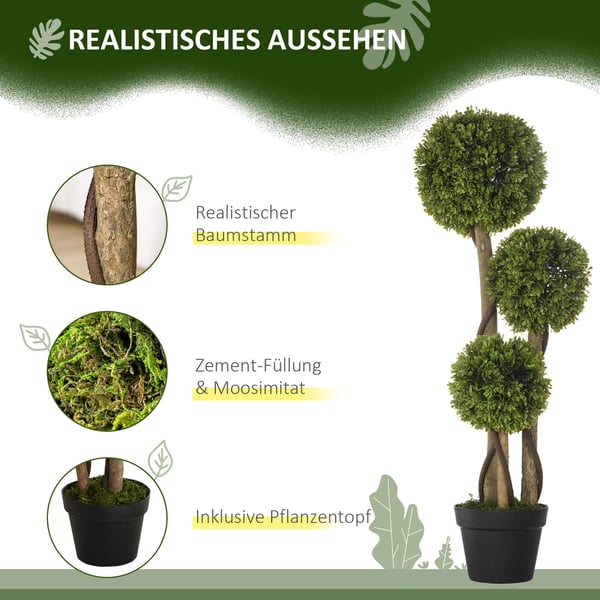 Kunstig plante, buksbom, 90 cm, grøn