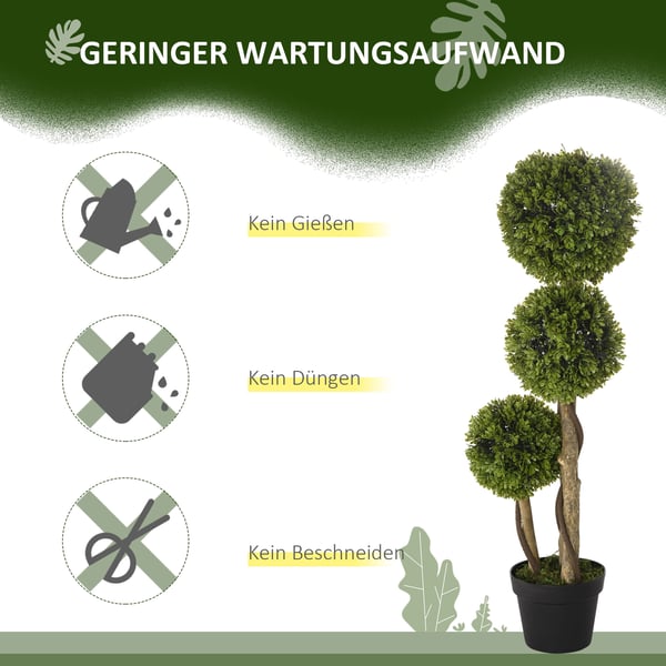 Kunstig plante, buksbom, 90 cm, grøn