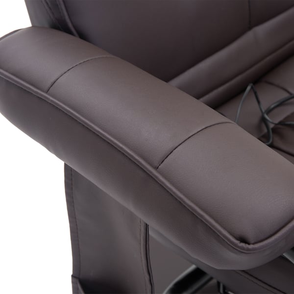 Massagestol med skammel, 77x84x95 cm, brun