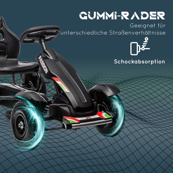Pedal Go-Kart, 121x58x61 cm, Sort