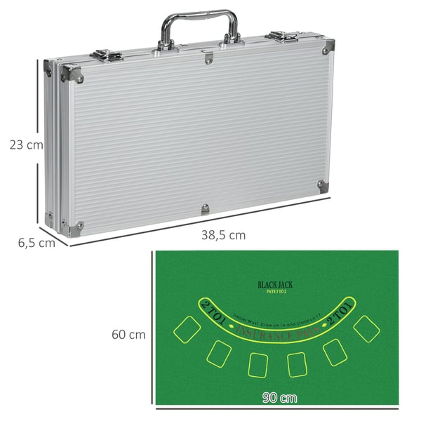 Poker Set, 38,5x23x6,5 cm, Silver