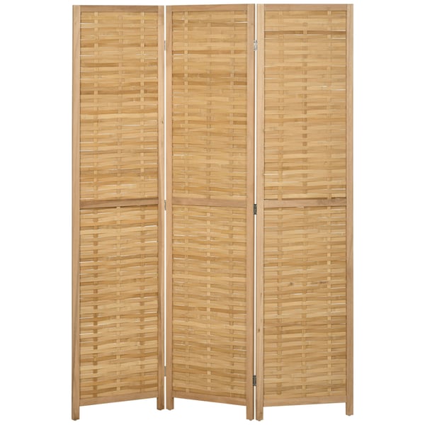 Rumdeler, foldbar bambusskærm, 120x170 cm, naturligt træ