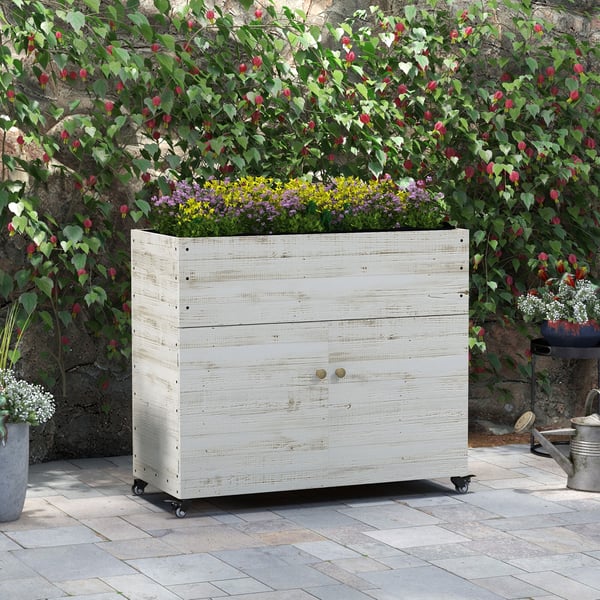 Hævet plantebed, 110x50x95 cm, hvid