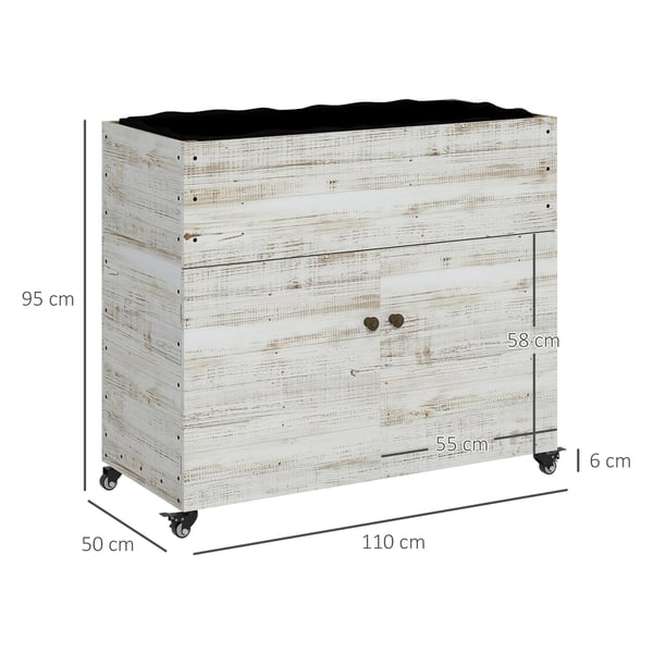 Hævet plantebed, 110x50x95 cm, hvid