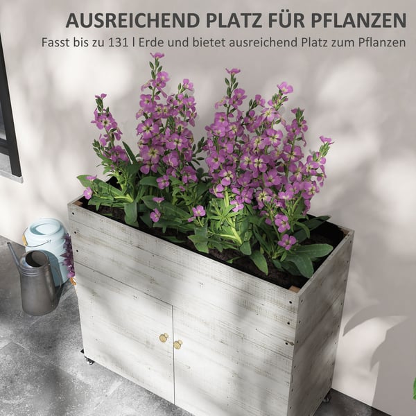 Hævet plantebed, 110x50x95 cm, hvid