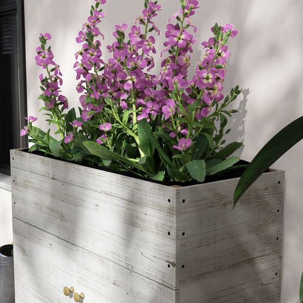 Hævet plantebed, 110x50x95 cm, hvid
