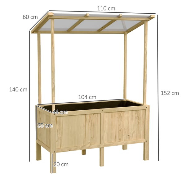 Hævet Bed, 110x60x152 cm, Naturlig