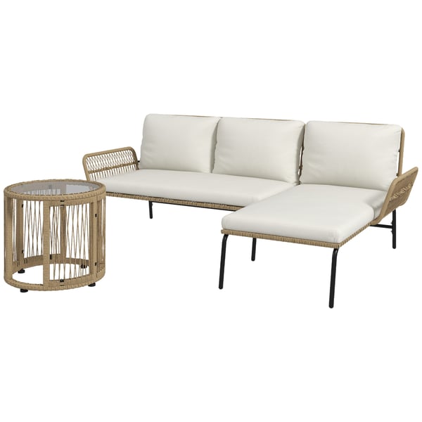 Utemöbelset, 122x79x75 cm, 71x129x75 cm, Krämfärgad