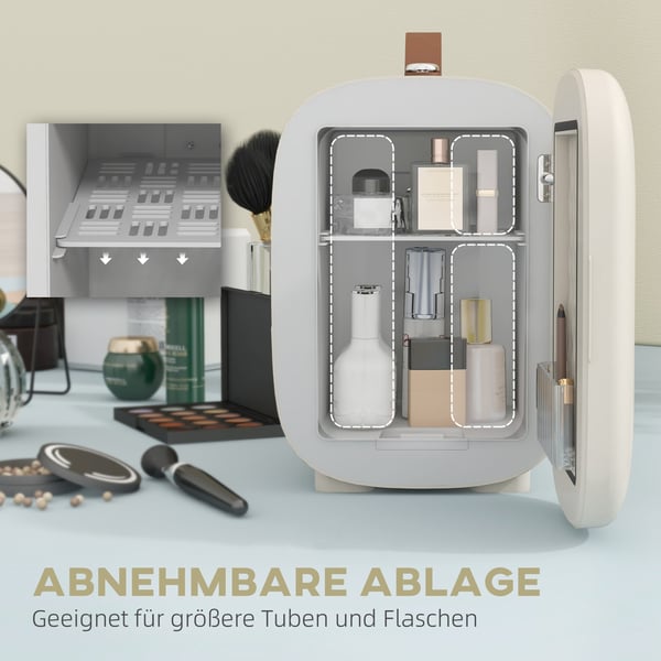 Mini-køleskab, 20,3x26,3x28 cm, Creme