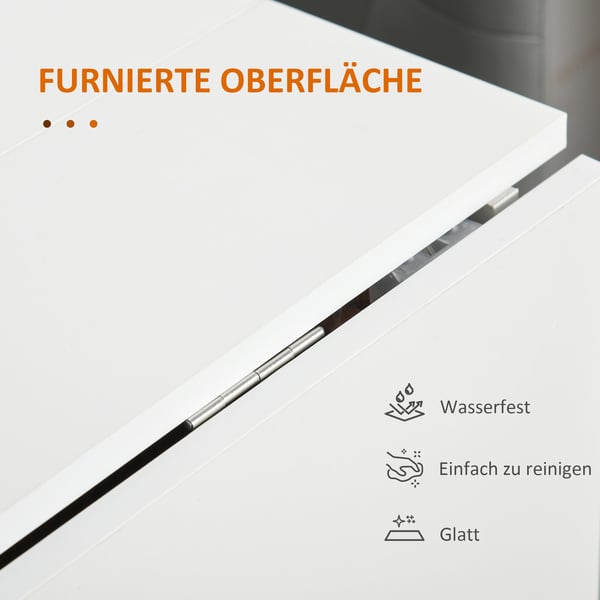 Sammenklappeligt Bord, 120x80x73 cm, Hvid