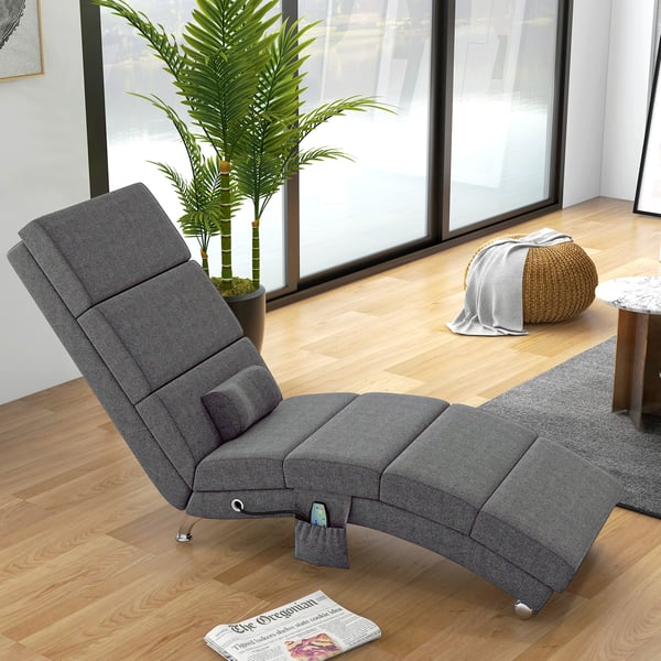 Elektrisk reclinerfåtölj, 56x168x84 cm, grå