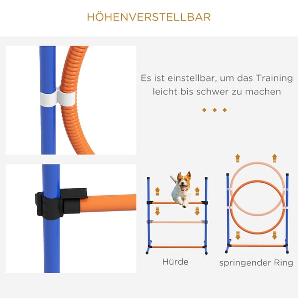 Hundagilityset, 73x66x92 cm, Orange Blå