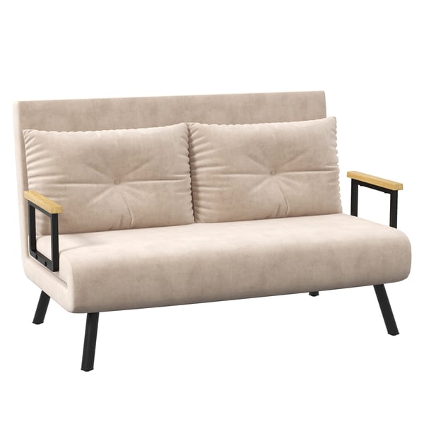 Soffa med bäddfunktion, 102x73x81 cm, Beige