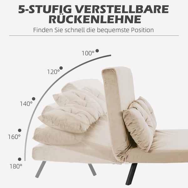 Soffa med bäddfunktion, 102x73x81 cm, Beige