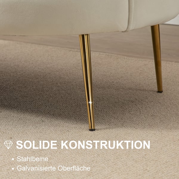 Kahdenistuttava sohva, 130x77x77 cm, kerma