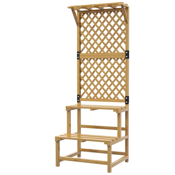 Planteholder, Træ, 60x50x166 cm, Gul