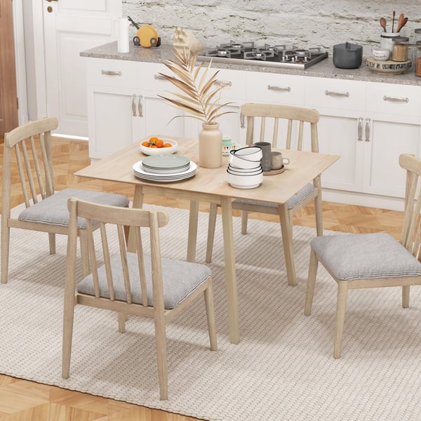 Klapbord til 2–4 personer, 110 x 86 x 75 cm, naturtræ