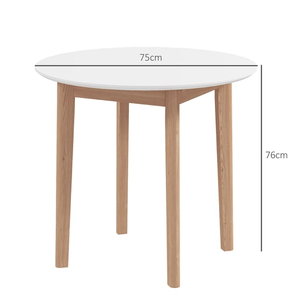 Matbord, Trä, 75x76 cm, Vitt