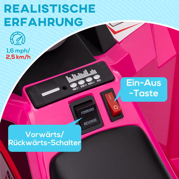 Elektrisk barnquad, 70x41,5x48,5 cm, rosa