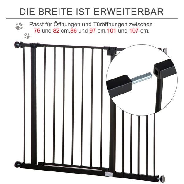 Lemmikkien portti, 76-107x76 cm, Musta