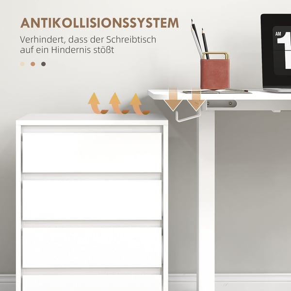 Hæve-sænkebord, 120x60x72-116 cm, Hvid