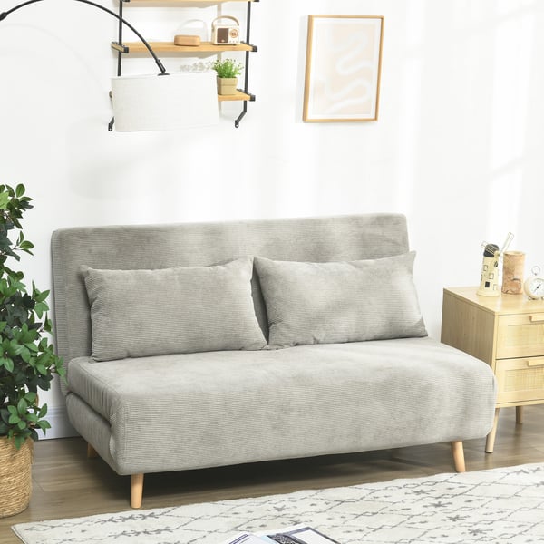 Soffa med bäddfunktion, 141x90x81 cm, Grå