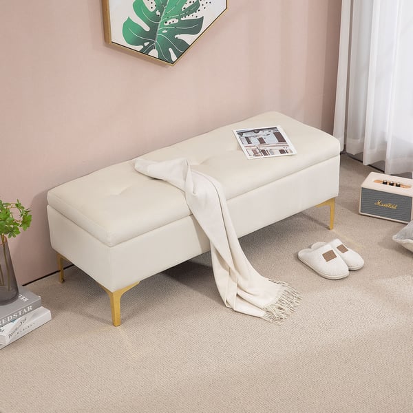 Säilytyspenkki, 120x44x44,5 cm, beige