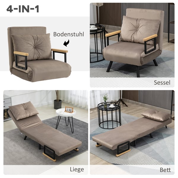 Sovesofa Stol, 63x73x81 cm, Lys Brun