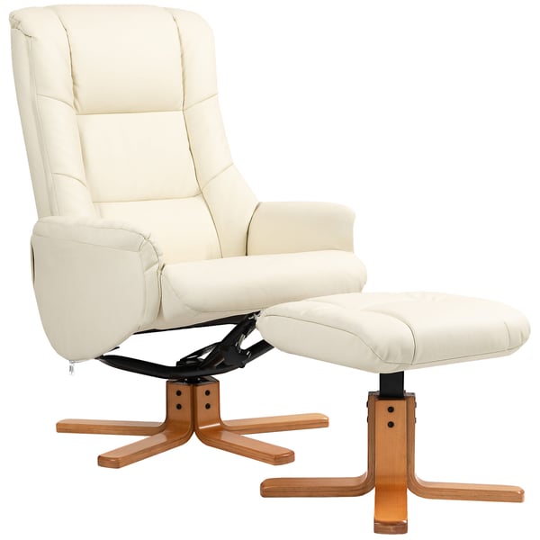 Nojatuoli jalkarahilla, 71x84x102 cm, kerma