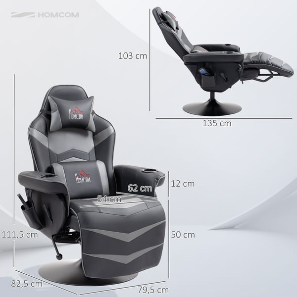 Fåtölj med reclinerfunktion, 79,5x82,5x111,5 cm, grå