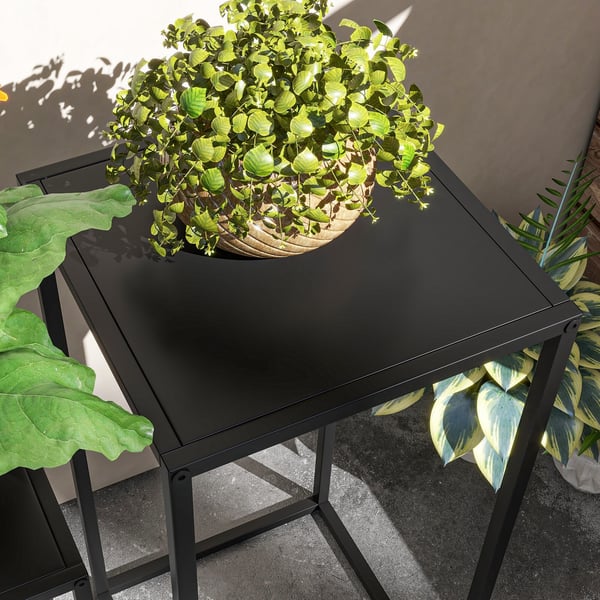 Planteholder, 25x25x58,5 cm, 31x31x65 cm, Sort
