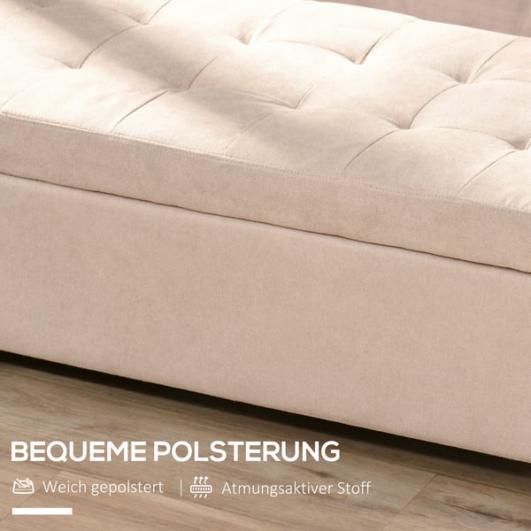 Säilytyspenkki, 125x49x41,5 cm, Beige