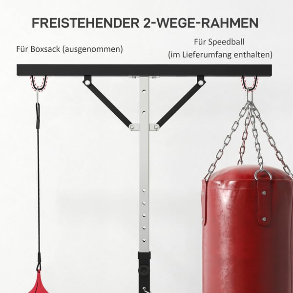 Boksestativ, 160x145x175-220 cm, Sort