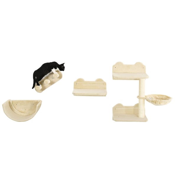 Klatrevæg til katte, 40x28x73 cm, Beige