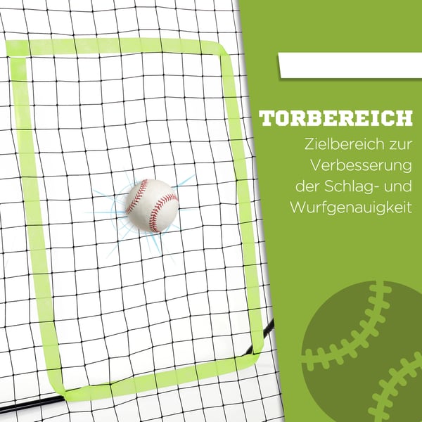 Baseball-palautusverkko, 123x90x174 cm, Musta
