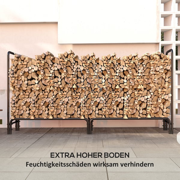Vedställ, Justerbar, 200x36x99 cm, Svart