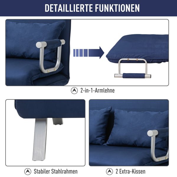 Sovesofa, 111x80x78 cm, Blå