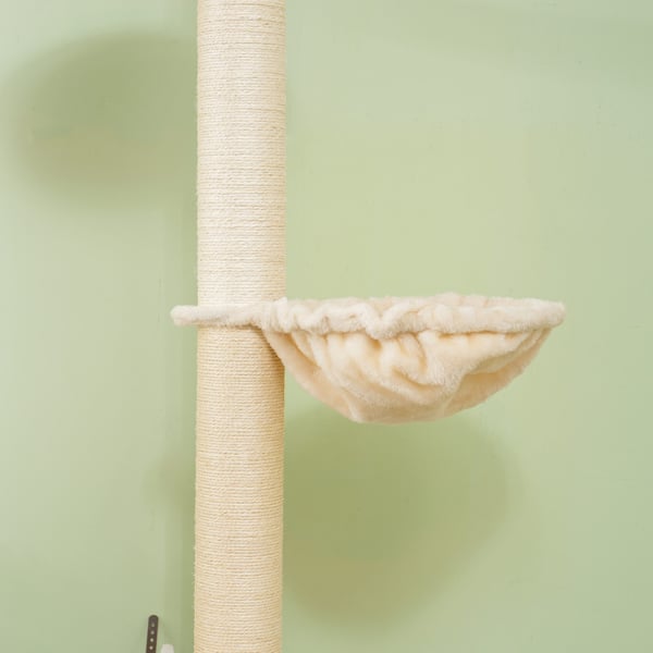 Kattetræ, 40x40x230-250 cm, Eg, Creme