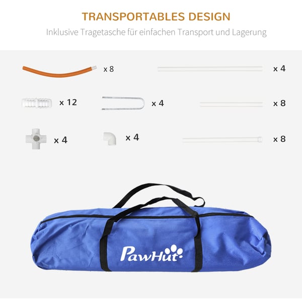 Hundagilityset, 89x69x99 cm, Orange Vit