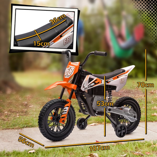 Elektrisk Motorcykel, 107x56x70 cm, Orange