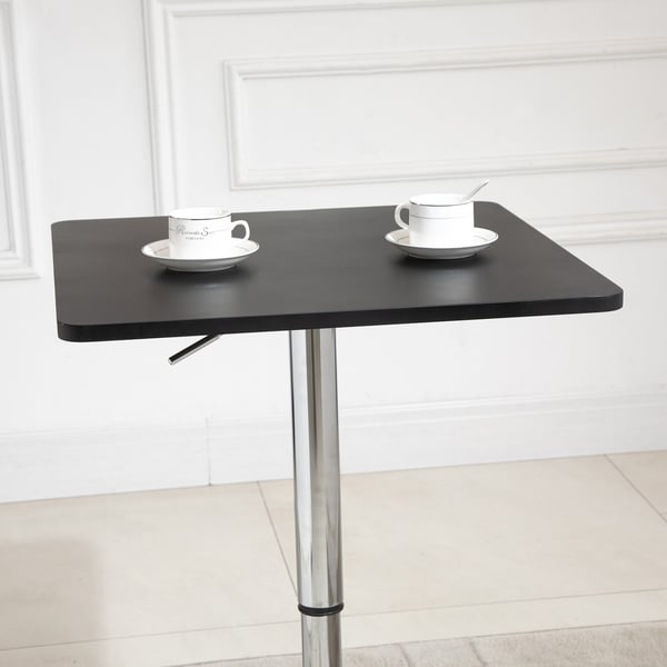 Barbord, justerbar höjd, 60x60x69-93 cm, svart