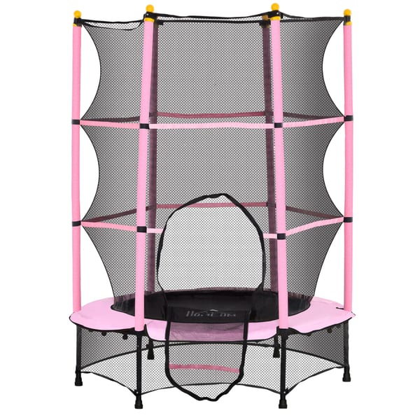 Børnetrampolin, 140x140x190 cm, Pink