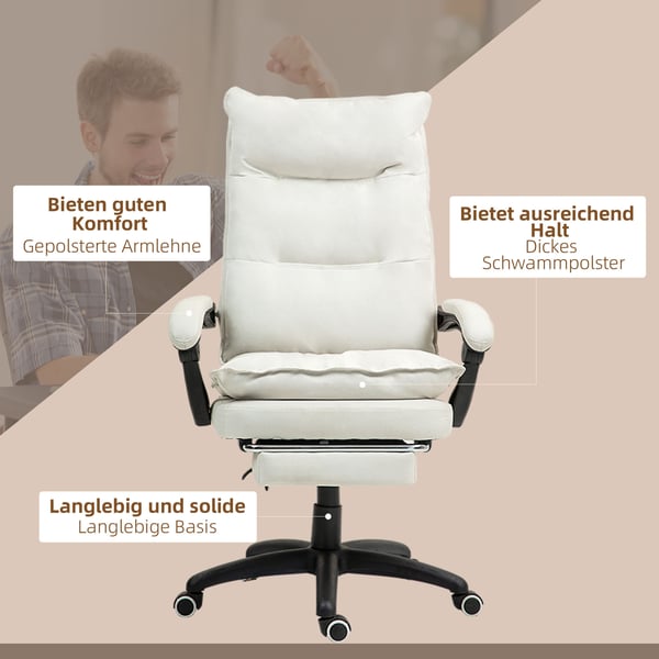 Toimistotuoli, 70x62x120-130 cm, kerma